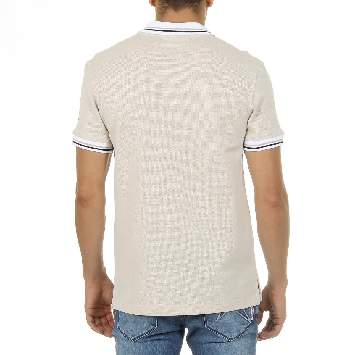 Polo da uomo a maniche corte Ufford & Suffolk Polo Club Beige FURIA