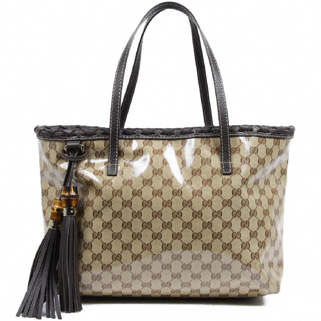 Gucci GG tote borsa in tela rivestita di bambù 354665 520981