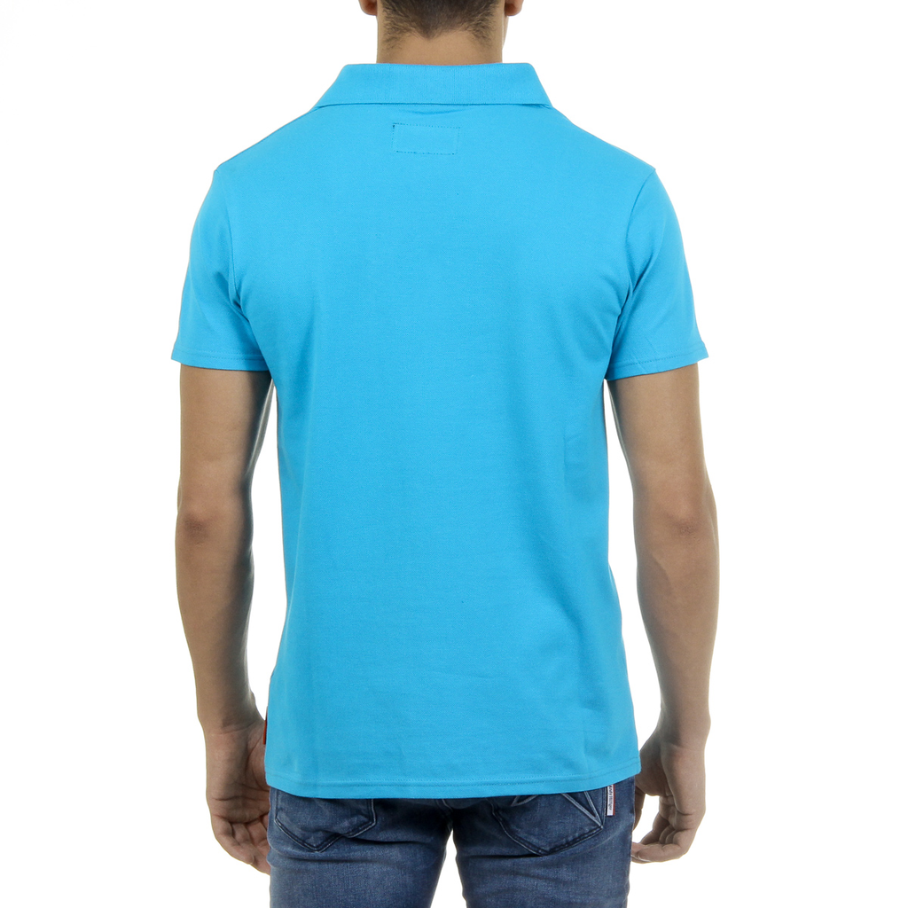 Andrew Charles Polo da uomo a maniche corte azzurro SEFU