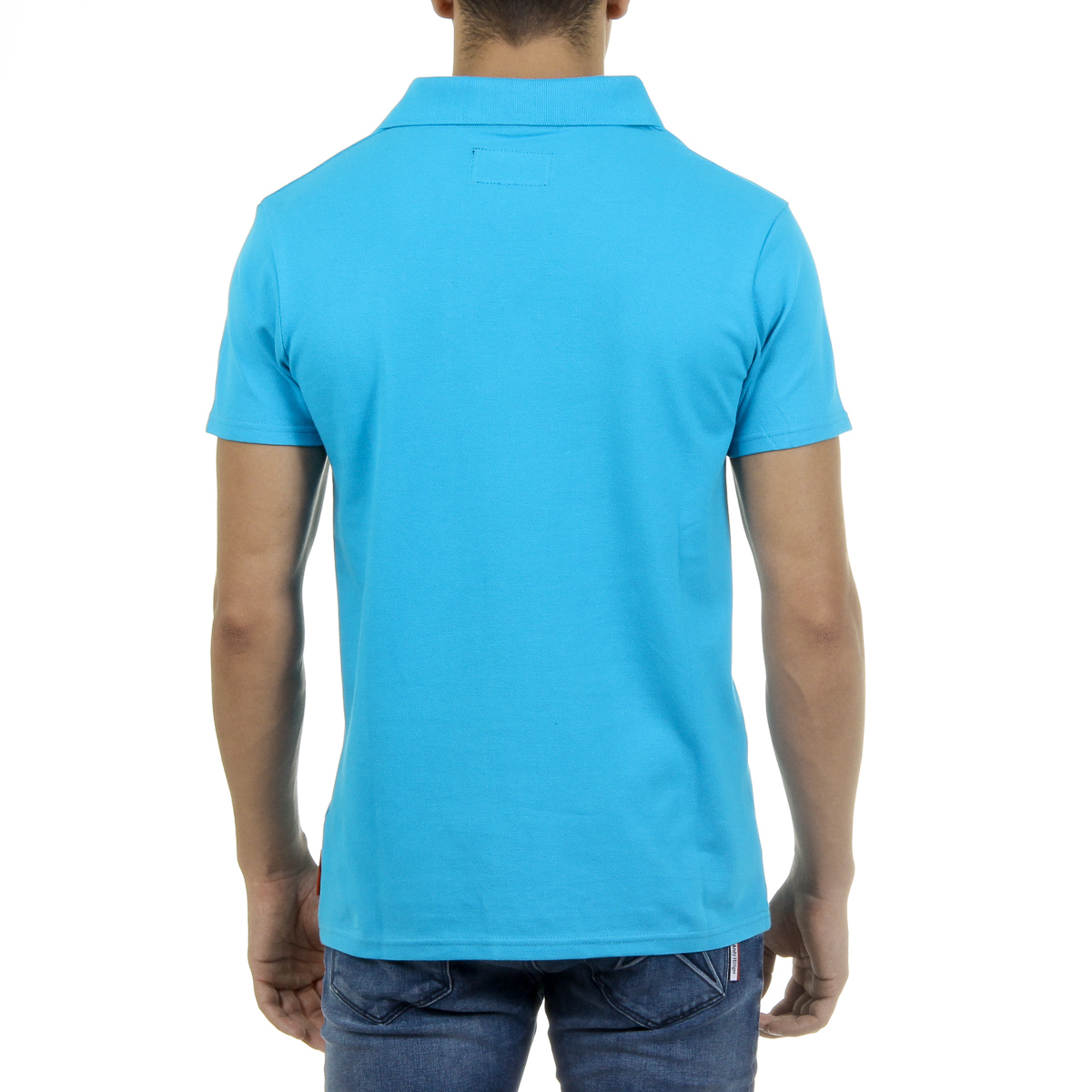 Andrew Charles Polo da uomo a maniche corte azzurro SEFU