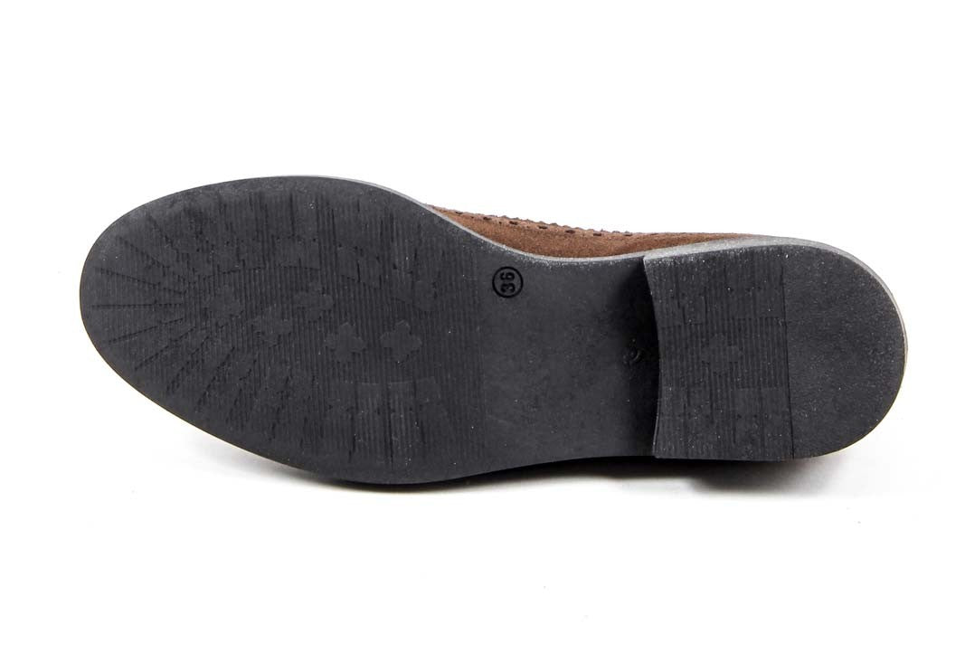 V 1969 Italia Womens Brogue Shoe B1670 VELOUR + PIETRA T. MORO