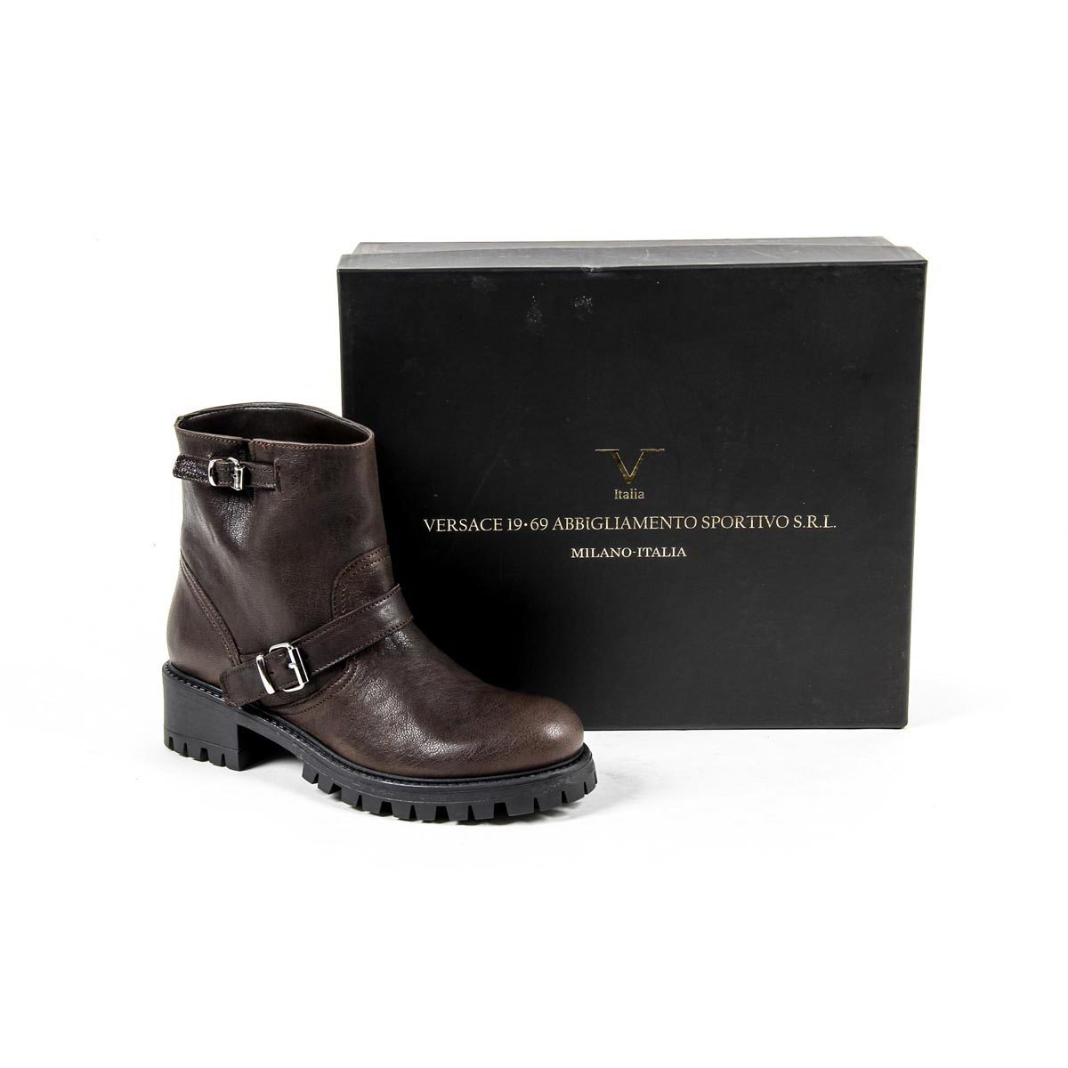 V 1969 Italia Womens Short Boot B1441 VITELLO T. MORO