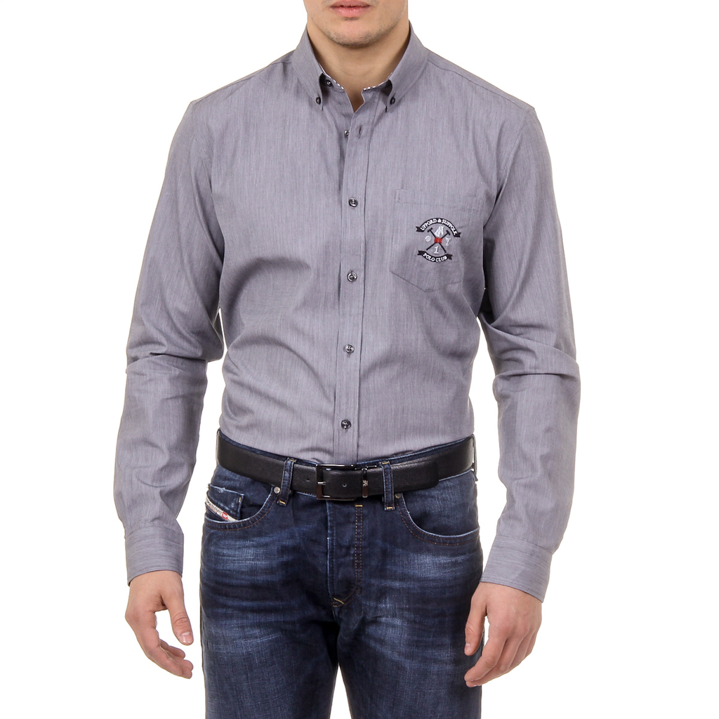 Camicia da uomo Ufford & Suffolk Polo Club USC02 B2 NERO