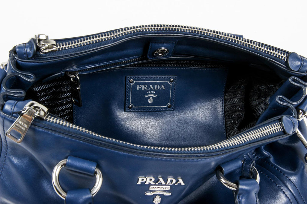 Borsa a mano Prada da donna BN2866 in morbida pelle di vitello nera