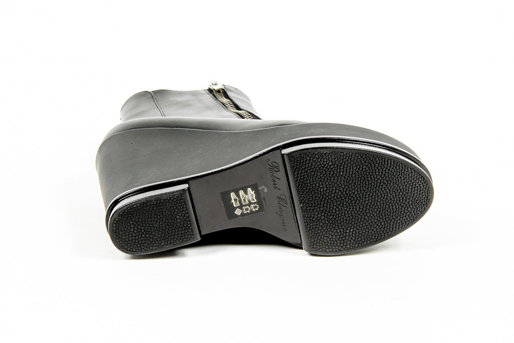 Stivaletto con zeppa da donna Robert Clergerie Paris SENCIO VEAU LISSE NOIR DBL POUDRE