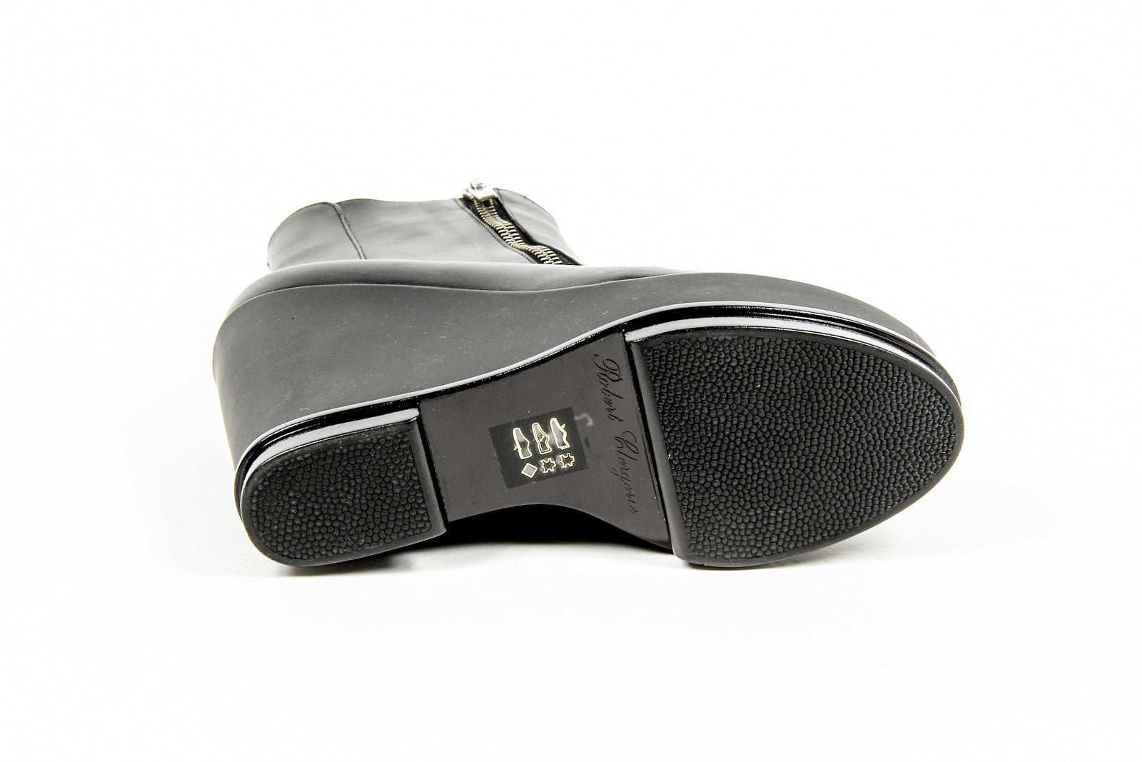 Stivaletto con zeppa da donna Robert Clergerie Paris SENCIO VEAU LISSE NOIR DBL POUDRE