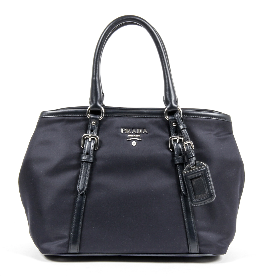 Borsa a mano Prada da donna BN1841 in tessuto e vitello morbido