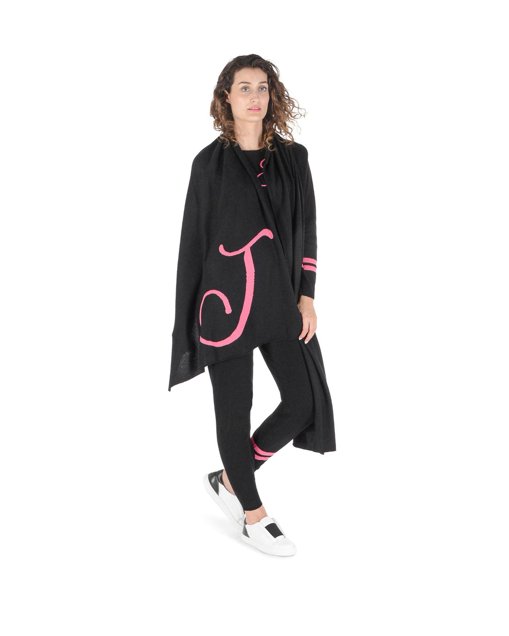 Sciarpa monogrammata Dee Ocleppo DEAN VILLAGE BLACK J