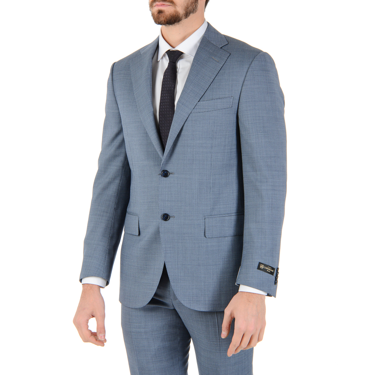 Abito da uomo Corneliani maniche lunghe azzurro Super 110's
