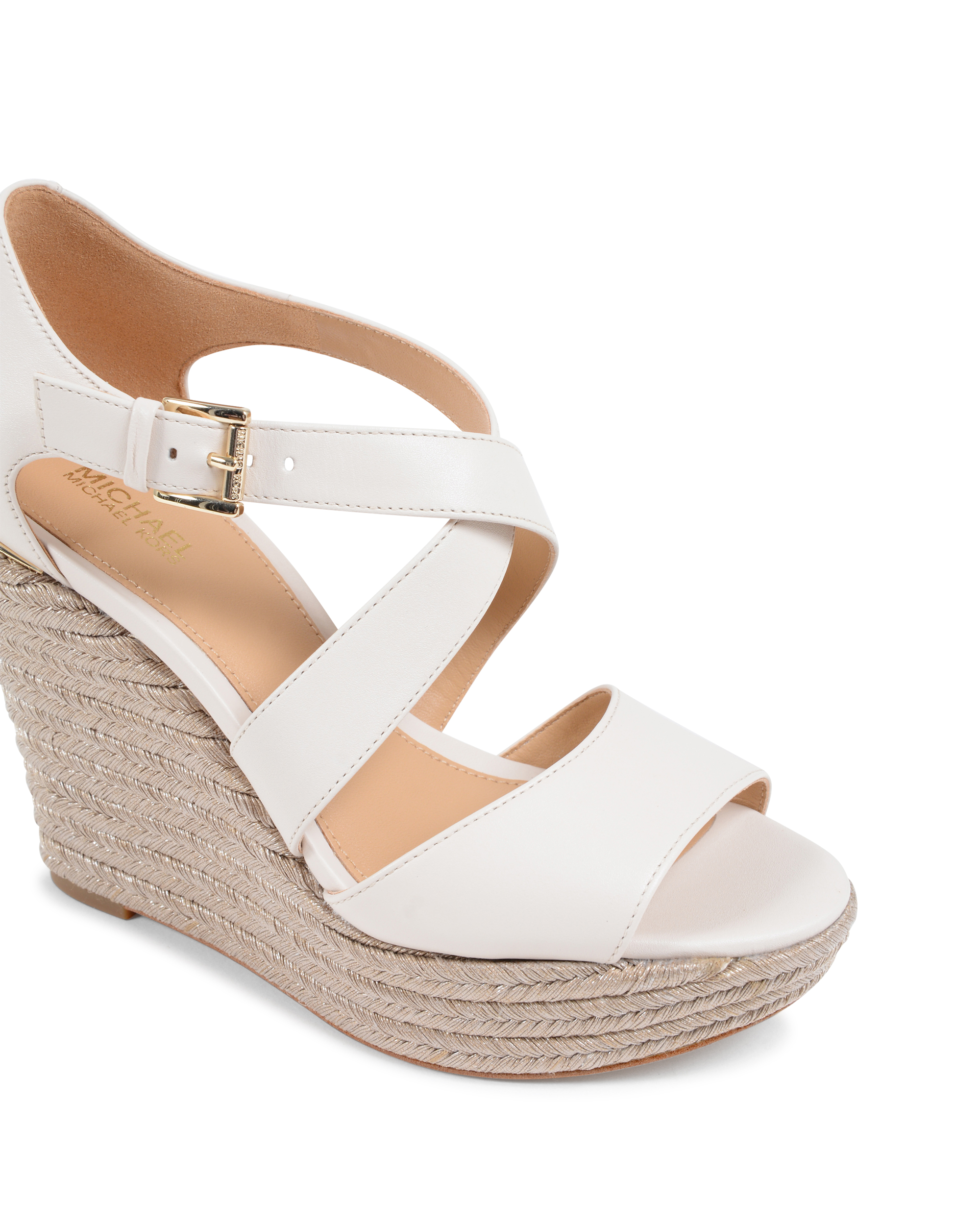 Michael Kors Sandalo con zeppa da donna color crema ABBOTT