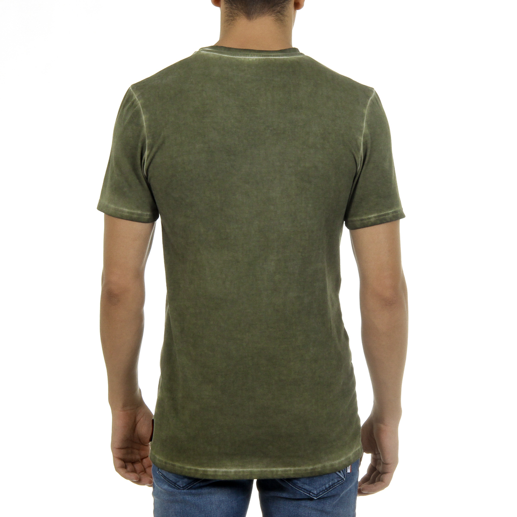 Andrew Charles T-shirt da uomo a maniche corte con scollo rotondo, verde KARITA