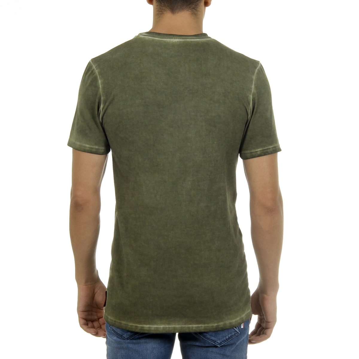 Andrew Charles T-shirt da uomo a maniche corte con scollo rotondo, verde KARITA
