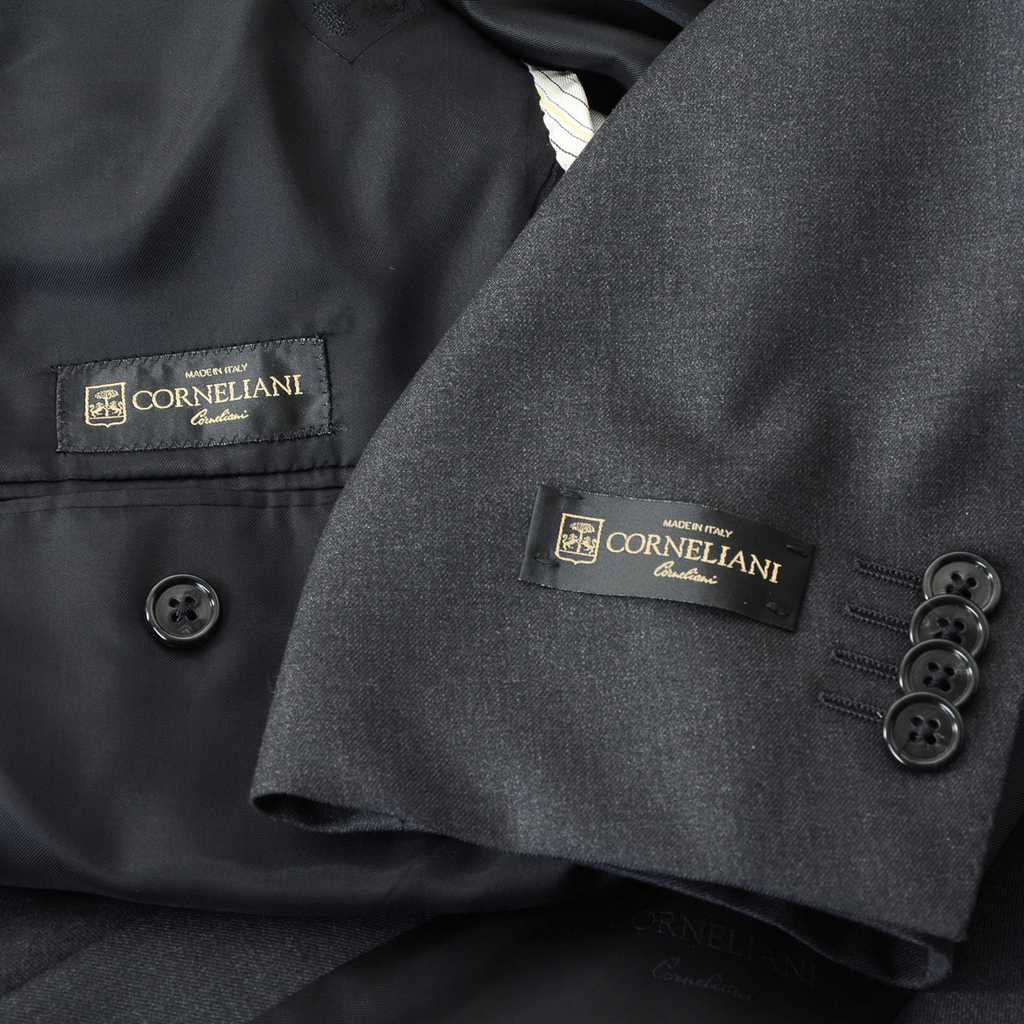 Corneliani Abito da uomo a maniche lunghe grigio scuro Super 160's