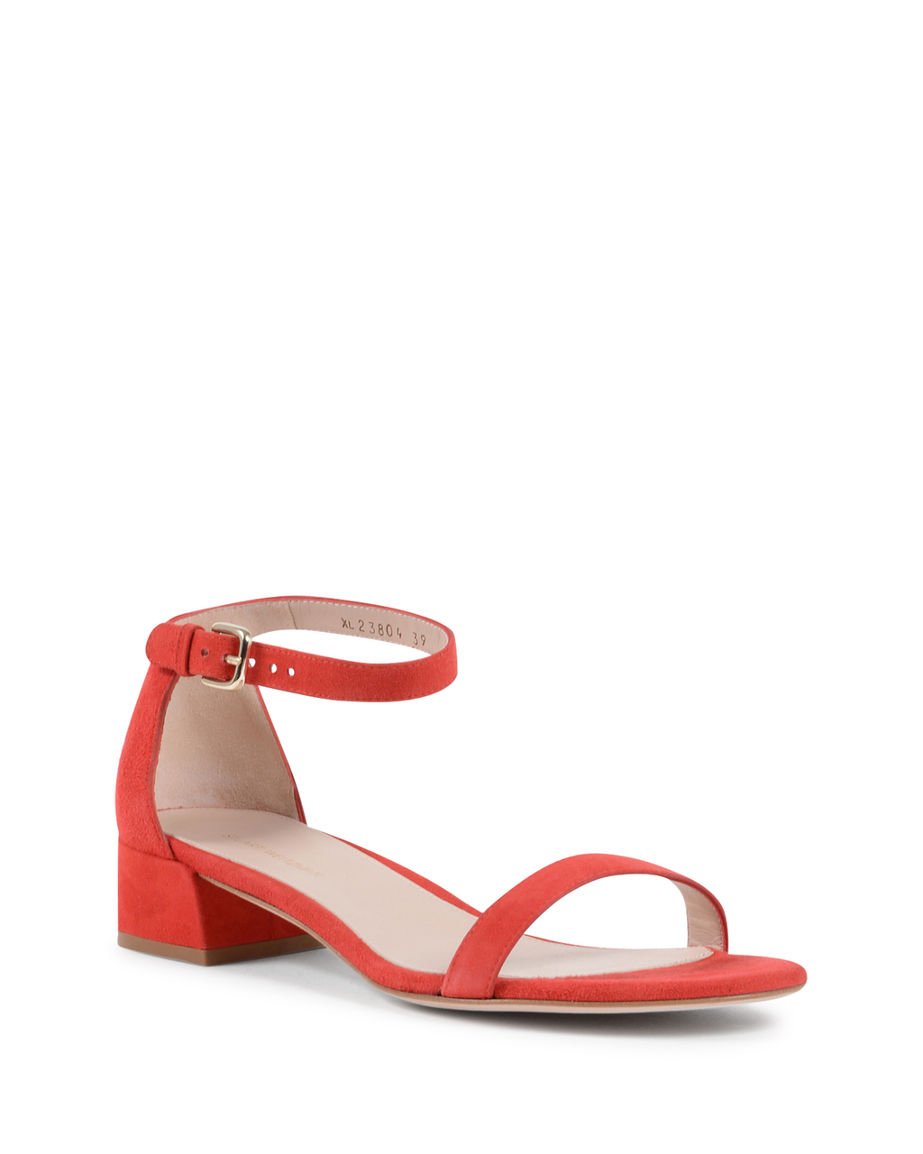 Stuart Weitzman Sandalo da donna con cinturino alla caviglia rosso NUDISTJUNE
