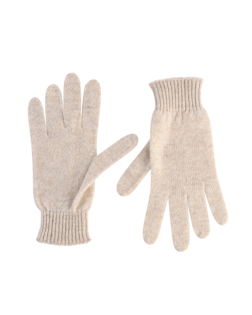Guanti corti da donna in cashmere Crown of Edinburgh COE 001 AVORIO