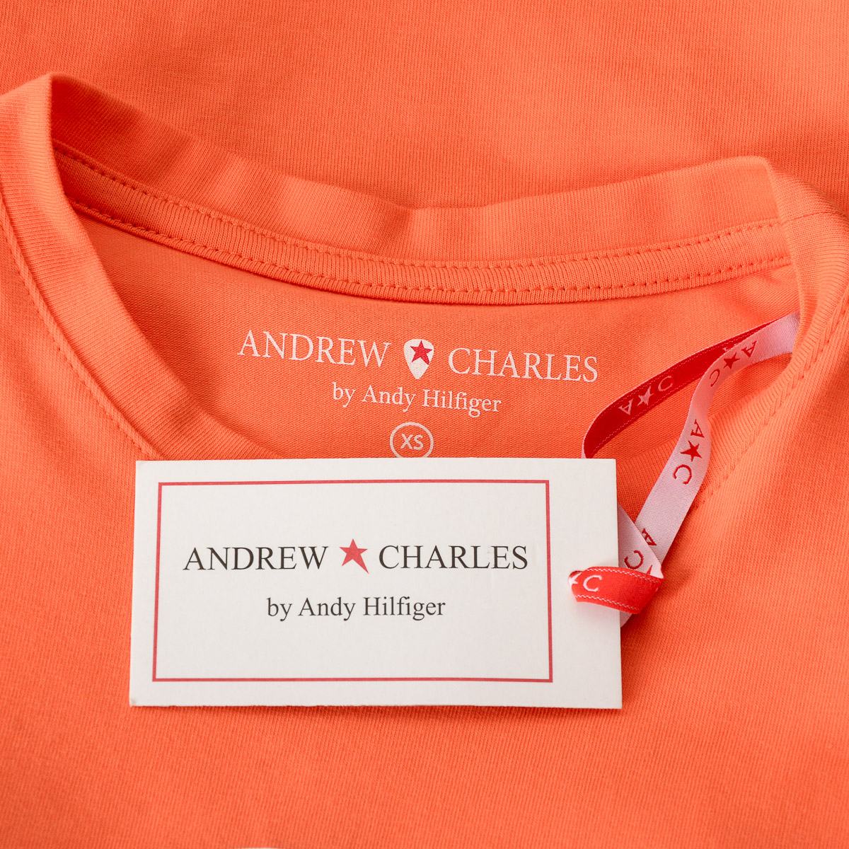 Andrew Charles Maglietta da donna a maniche corte con scollo tondo arancione TARANA