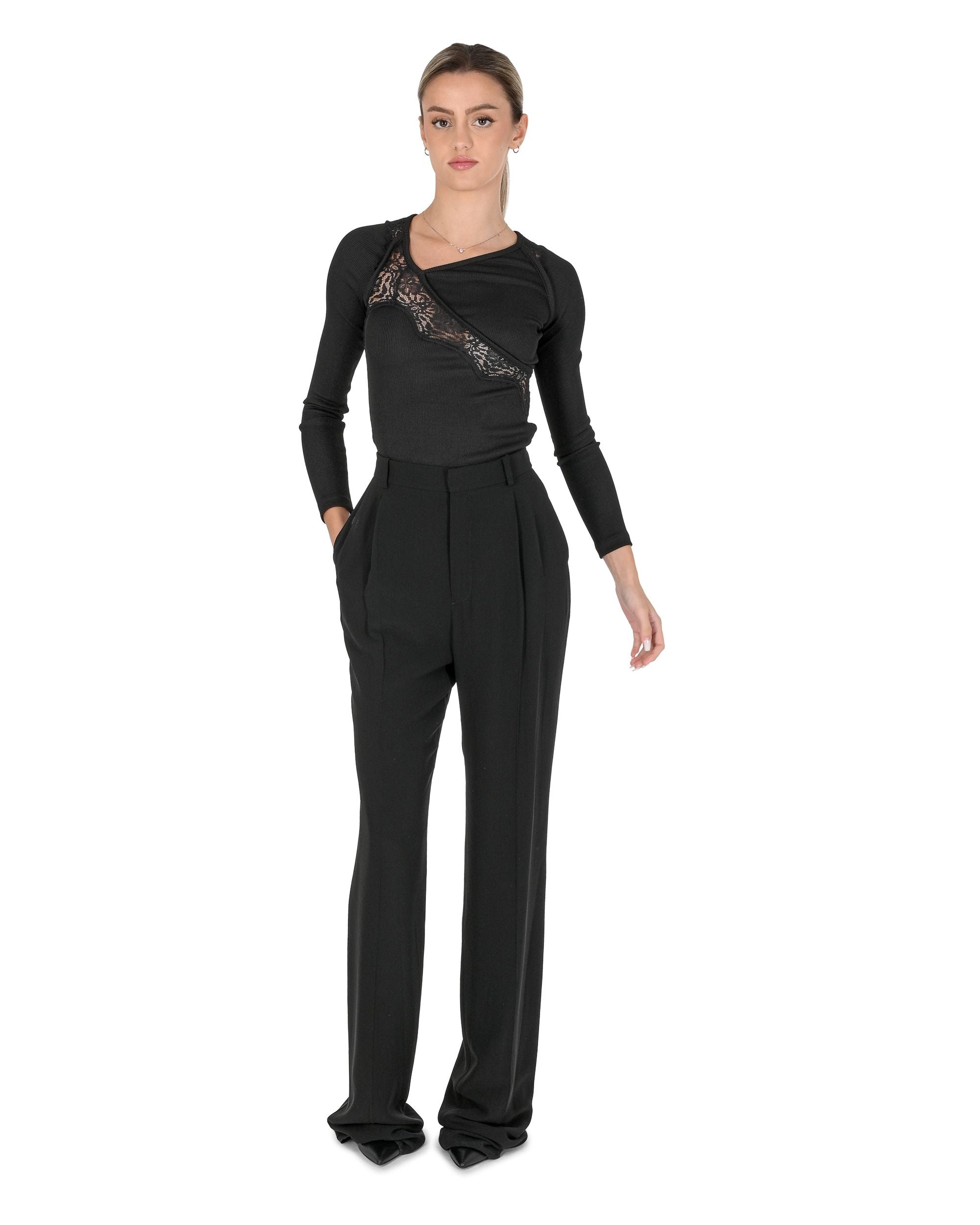 Pantaloni da donna Saint Laurent 806809Y7I21 1000 801