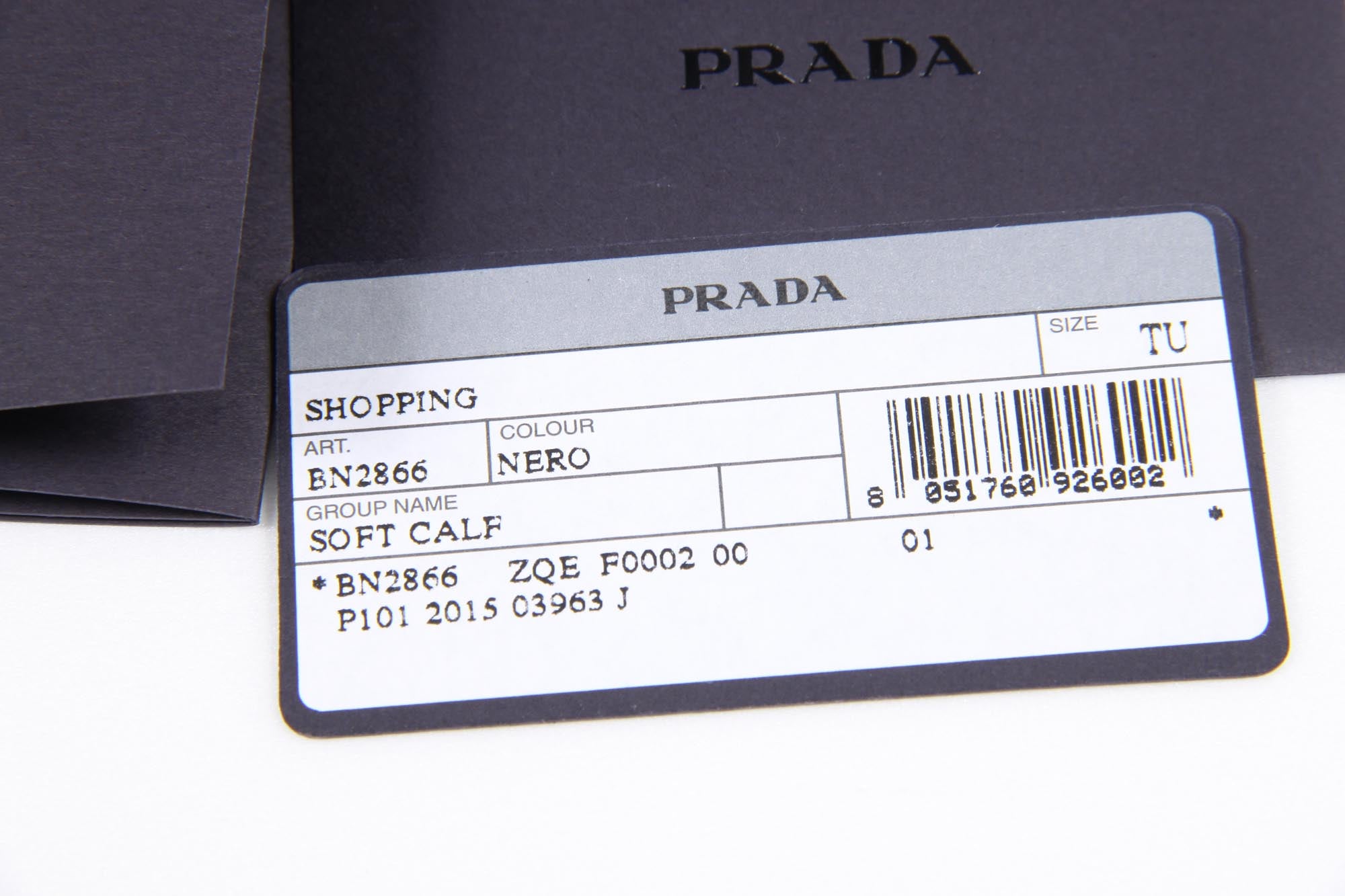 Borsa shopping tote Prada BN2866 Nero Soft Calf