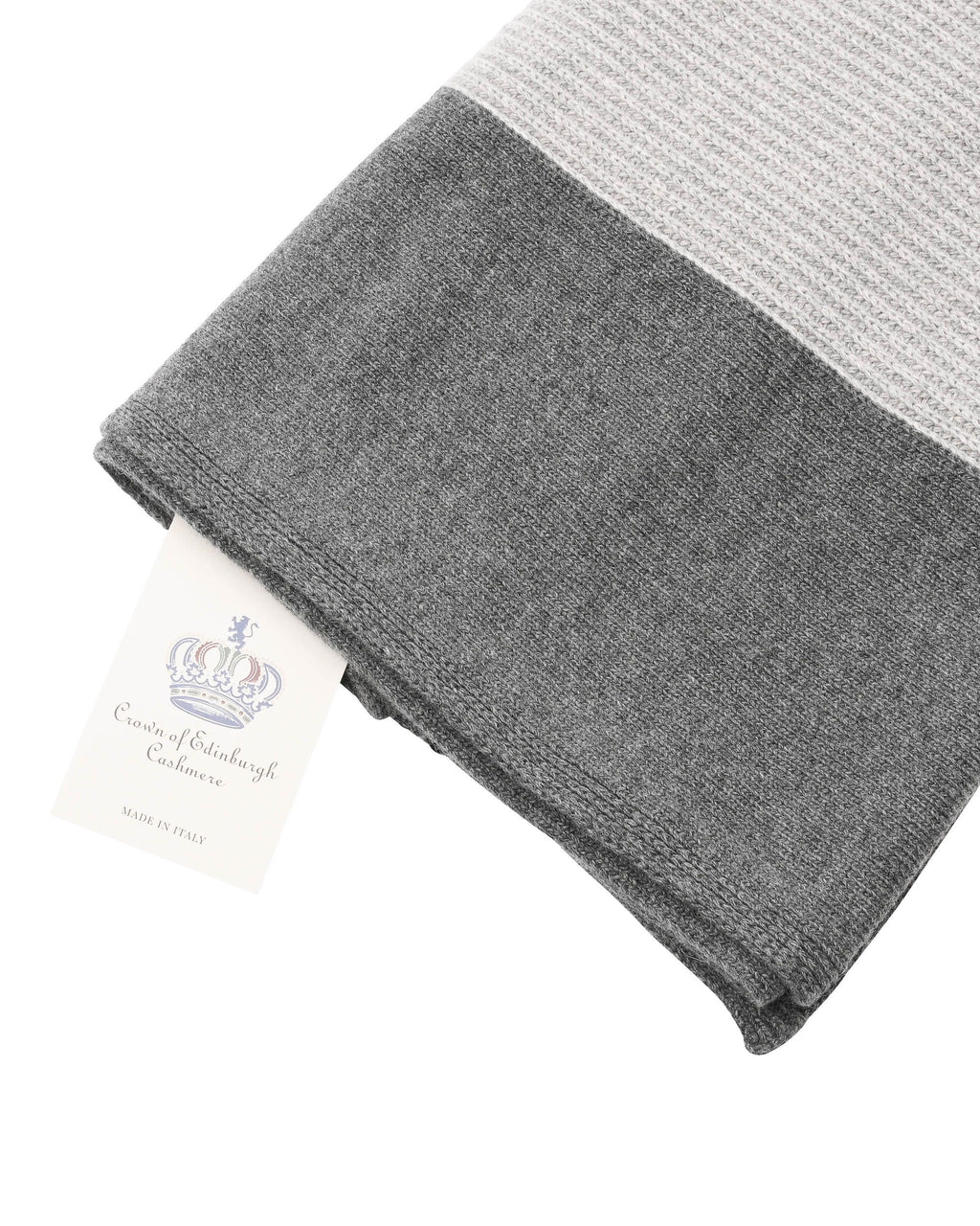 Sciarpa da donna in cashmere Crown of Edinburgh COE 0052 GRIGIO SCURO PERLA