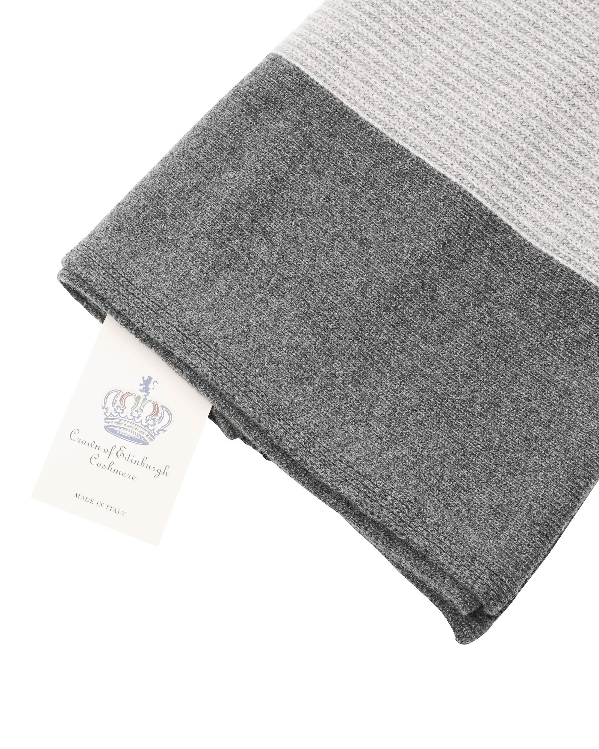 Sciarpa da donna in cashmere Crown of Edinburgh COE 0052 GRIGIO SCURO PERLA