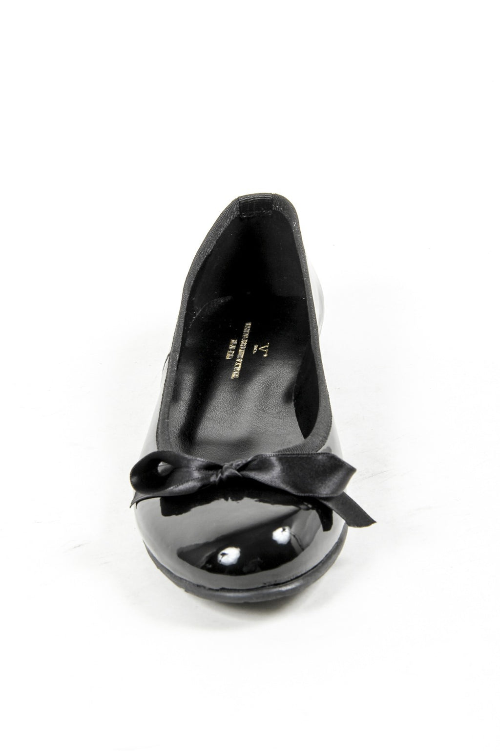 V 1969 Italia Ballerina da donna E08 VERNICE NERO NASTRO