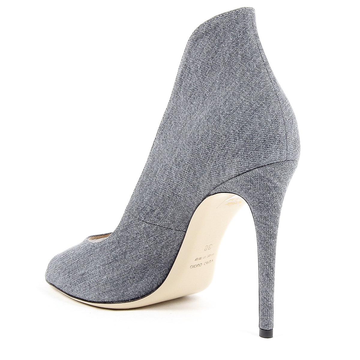 Andrew Charles - Décolleté da donna con punta aperta in denim DAFNE
