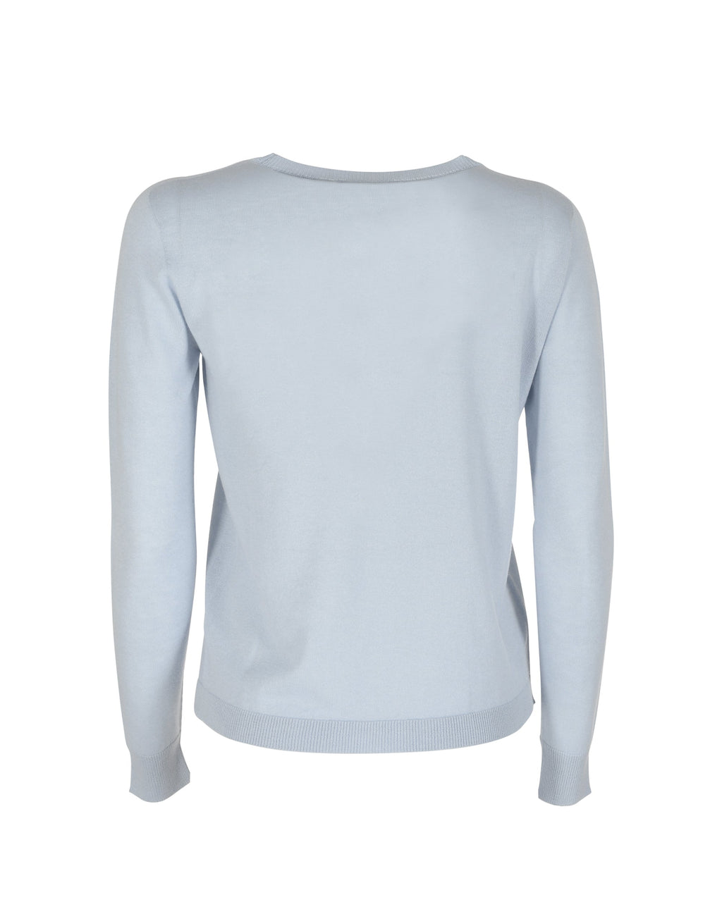 Maglia girocollo in cashmere estivo - Manica lunga - Azzurro
