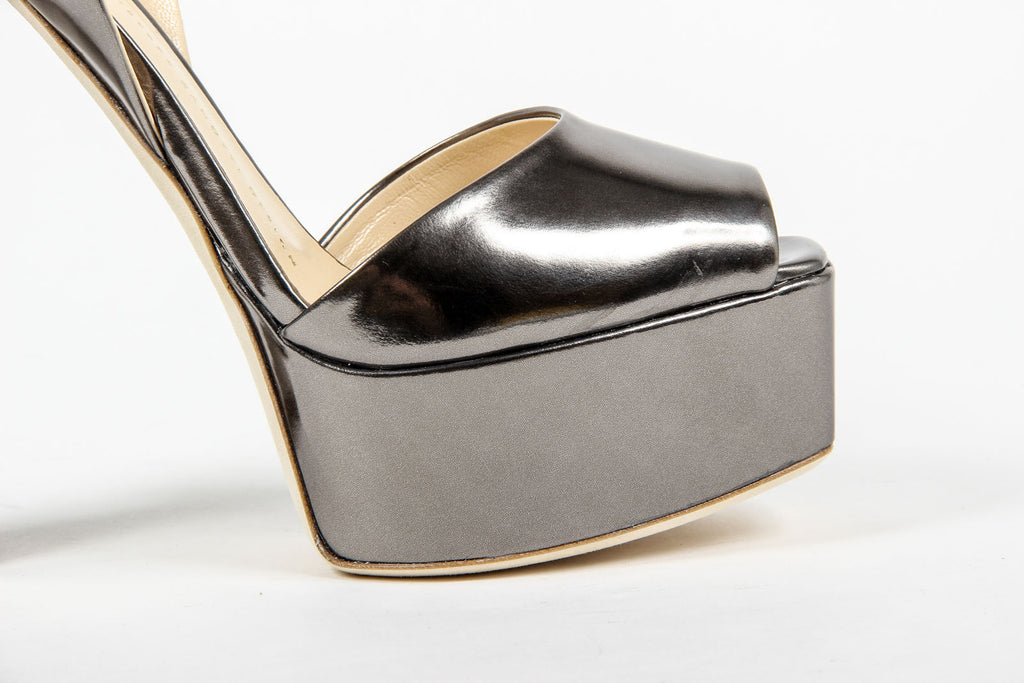 Giuseppe Zanotti Sandalo con cinturino alla caviglia da donna E60118 LAVINIA 100 PL MT SHOOTING ANTRACITE