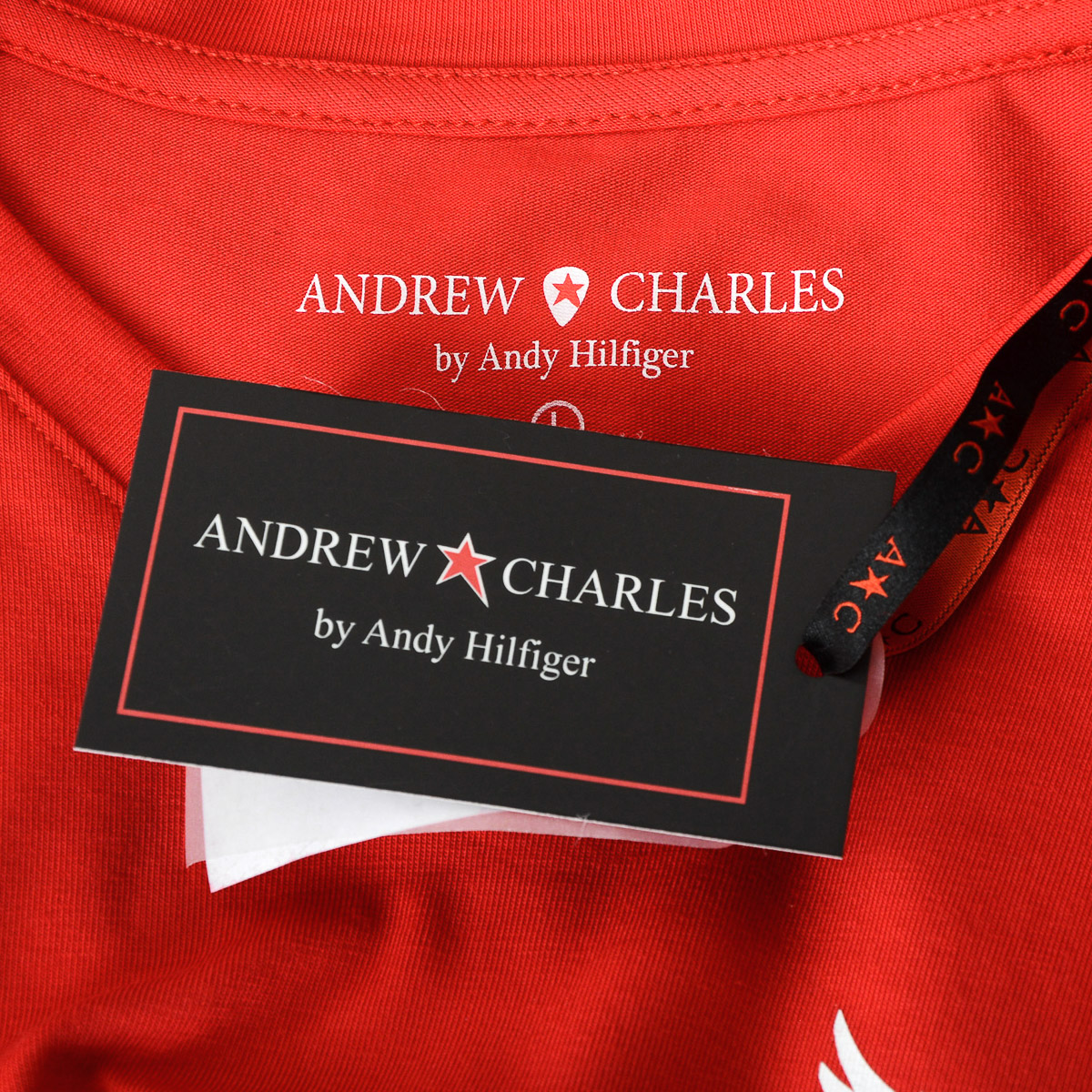 Andrew Charles Maglietta da uomo a maniche corte con scollo a V, rossa KENAN