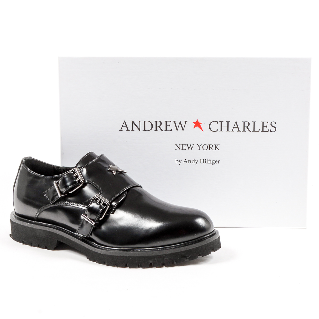 Andrew Charles Monk Strap Shoe da donna nero JANIS