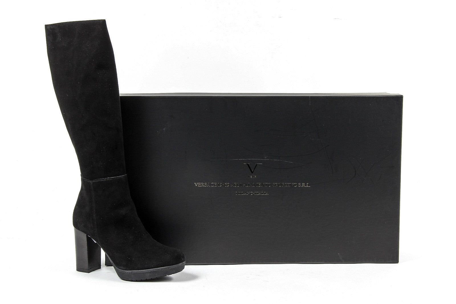 Stivale Alto Da Donna V 1969 Italia C19 CAMOSCIO NERO