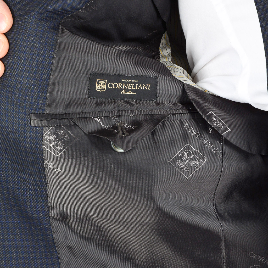 Abito da uomo Corneliani a maniche lunghe grigio scuro Super 110's