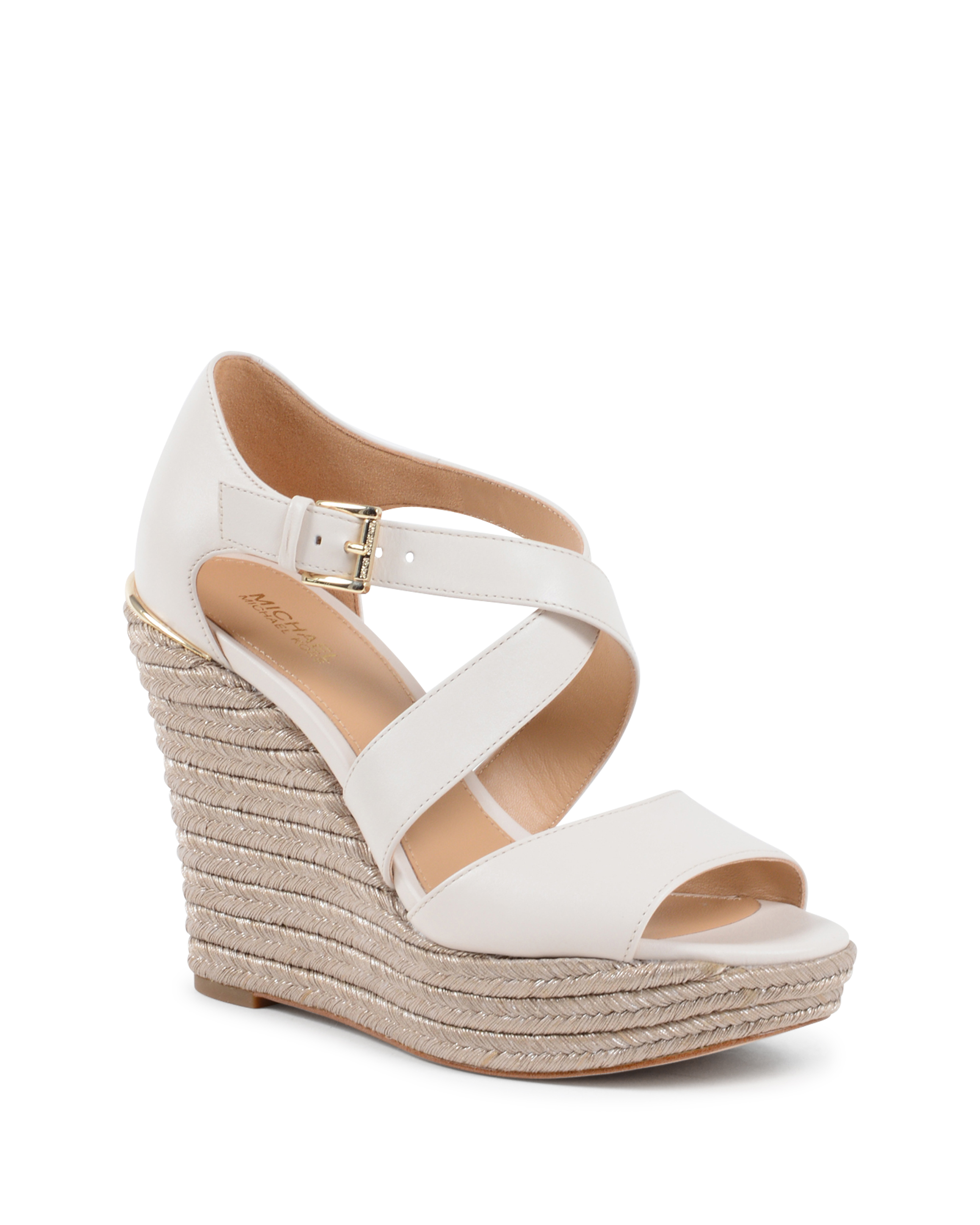 Michael Kors Sandalo con zeppa da donna color crema ABBOTT