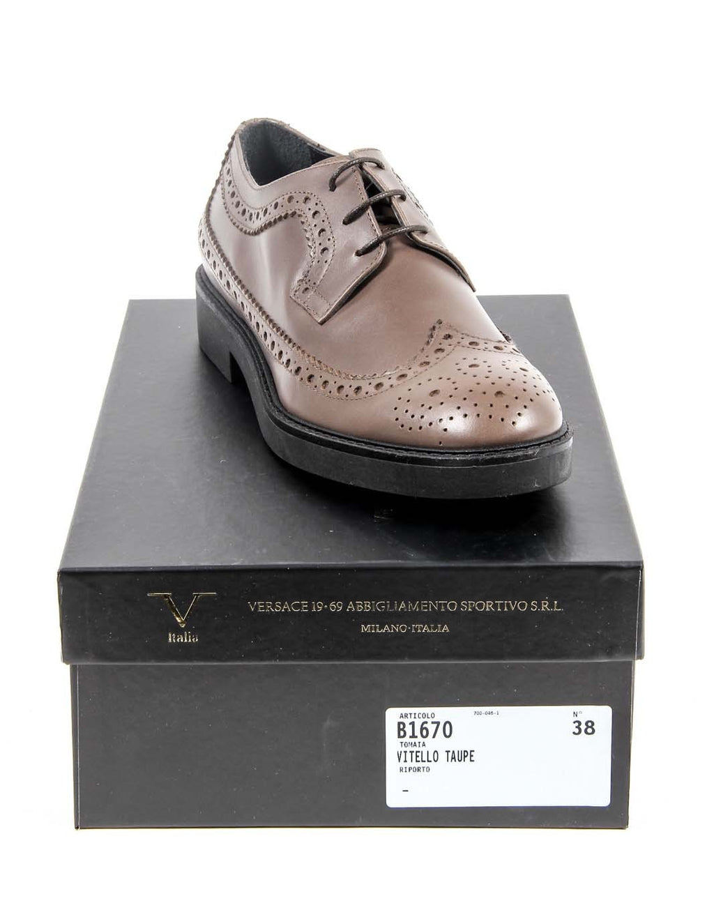 V 1969 Italia Womens Brogue Shoe B1670 VITELLO TAUPE