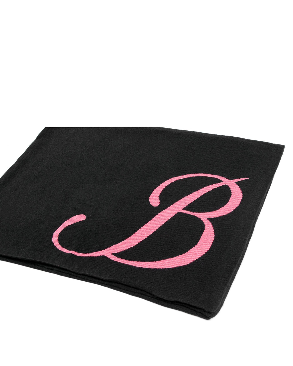 Sciarpa in cashmere con monogramma - Nero