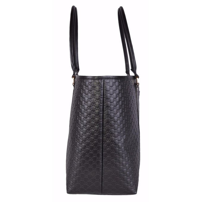Borsa shopper Gucci Guccissima in pelle nera