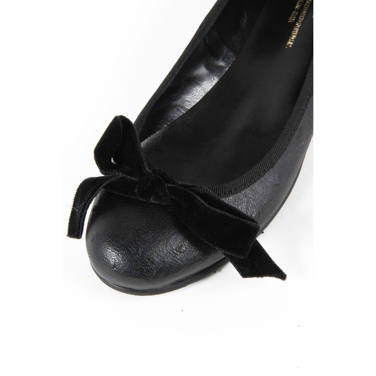 V 1969 Italia Ballerina da donna E08 TESSUTO NERO FIOCCO