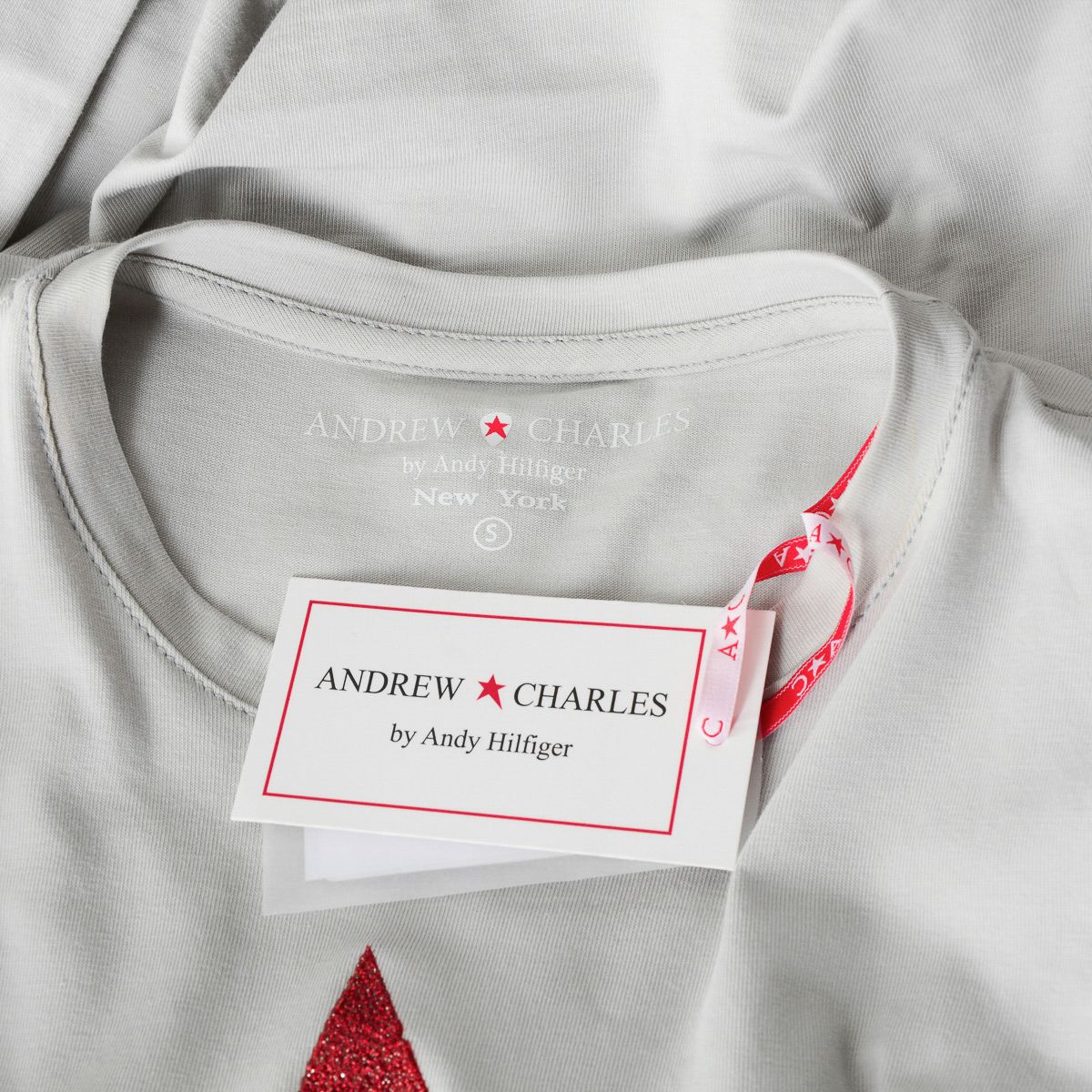 Andrew Charles By Andy Hilfiger T-shirt da donna LS TS602 031002 PHENIX GRIGIO CHIARO S8