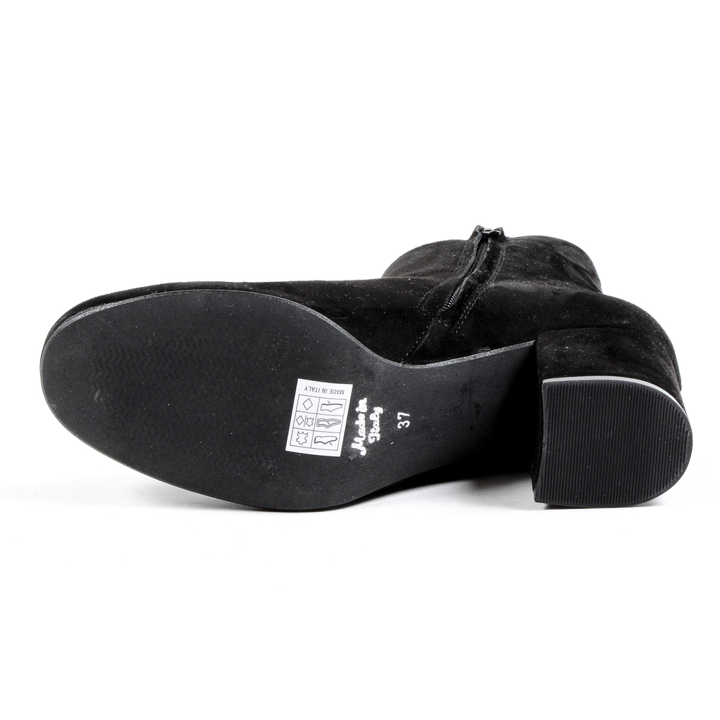 V 1969 Italia Stivaletto con tacco da donna nero MAD