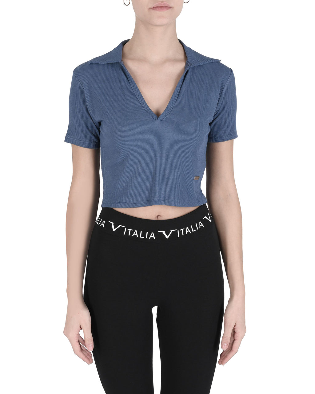19V69 Italia Top corto da donna CLOE RAF BLUE