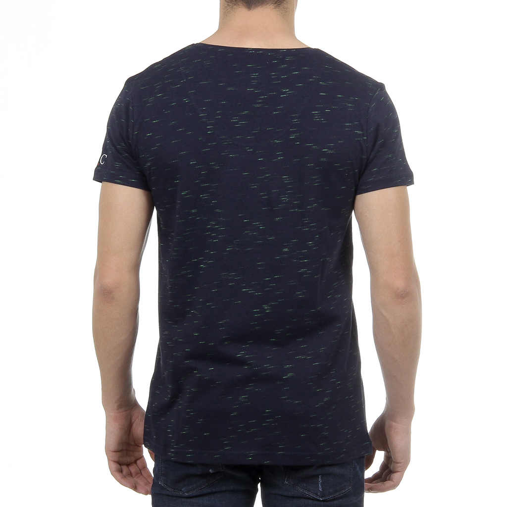 Andrew Charles T-shirt da uomo a maniche corte con scollo a V blu scuro AARON