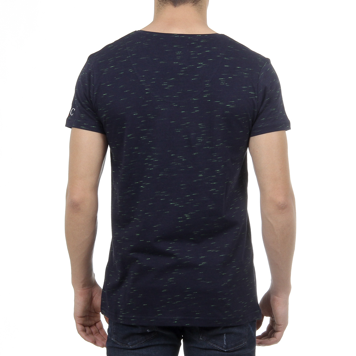 Andrew Charles T-shirt da uomo a maniche corte con scollo a V blu scuro AARON