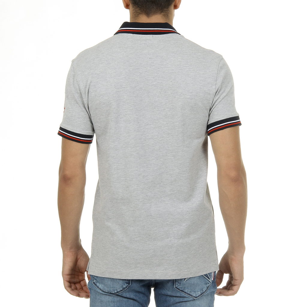 Polo da uomo Ufford & Suffolk Polo Club a maniche corte, grigia, NOTTE