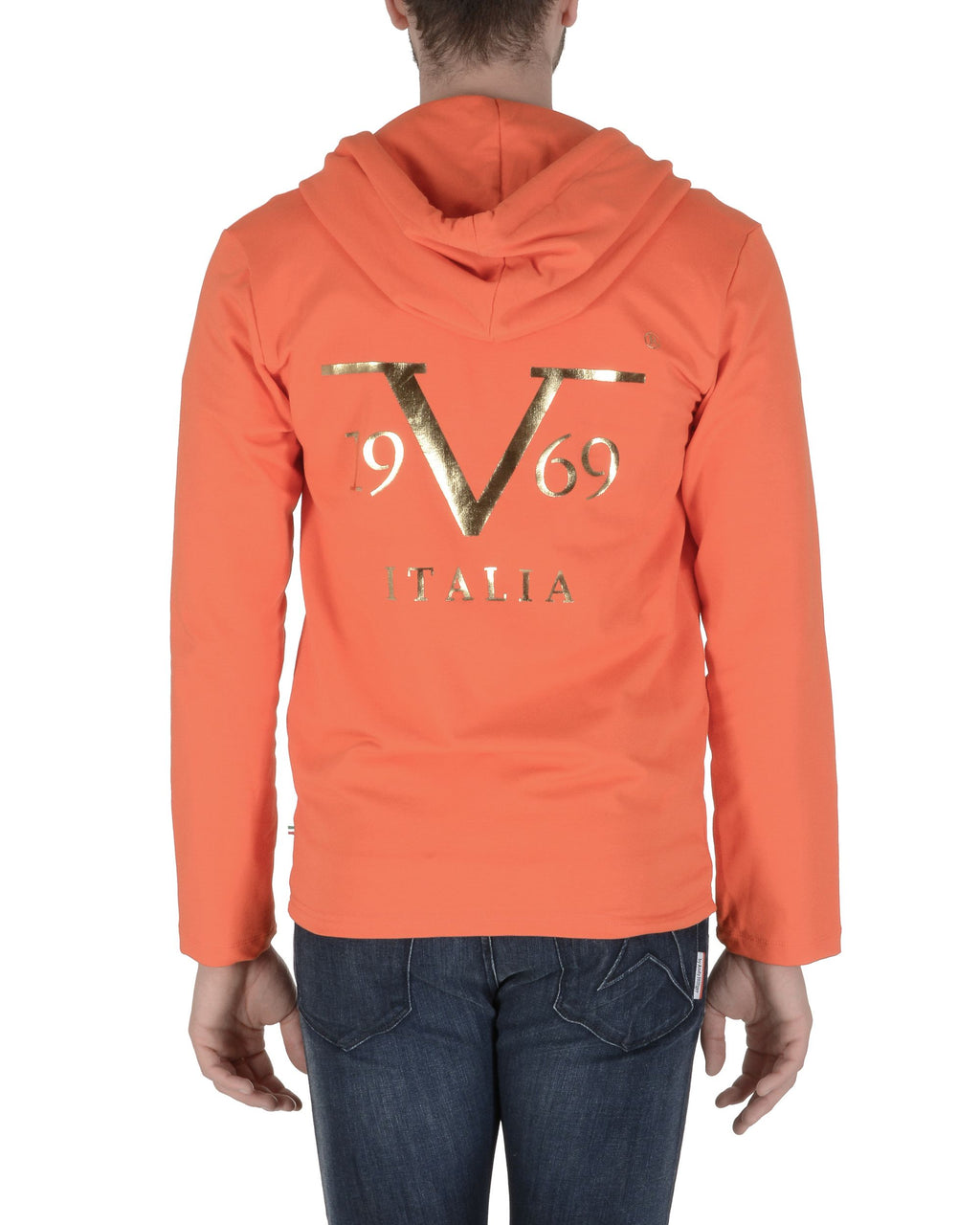 19V69 Italia Felpa con cappuccio da uomo arancione THOMAS ORANGE