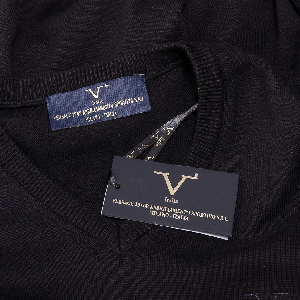 V 1969 Italia Maglione da uomo a maniche lunghe con scollo a V