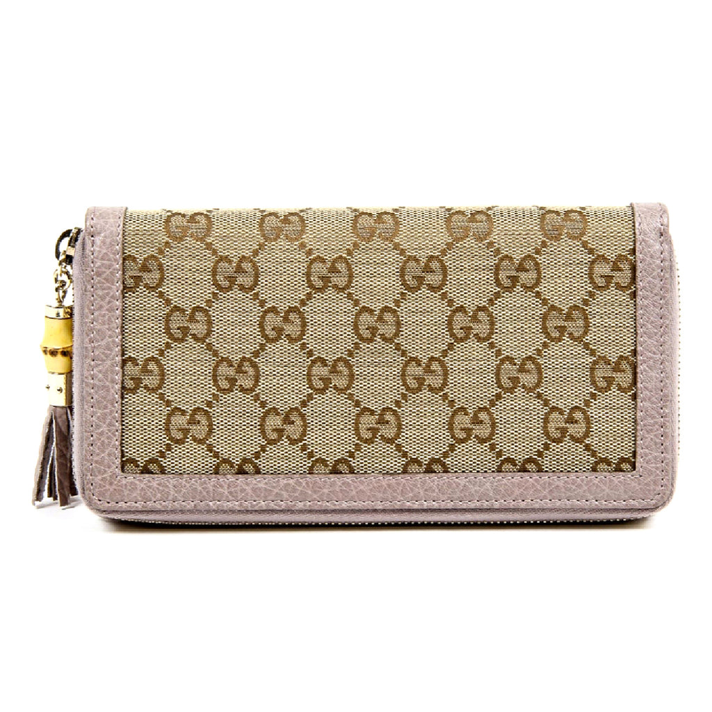 Borsa Gucci da donna in tela GG con frange di bambù e cerniera