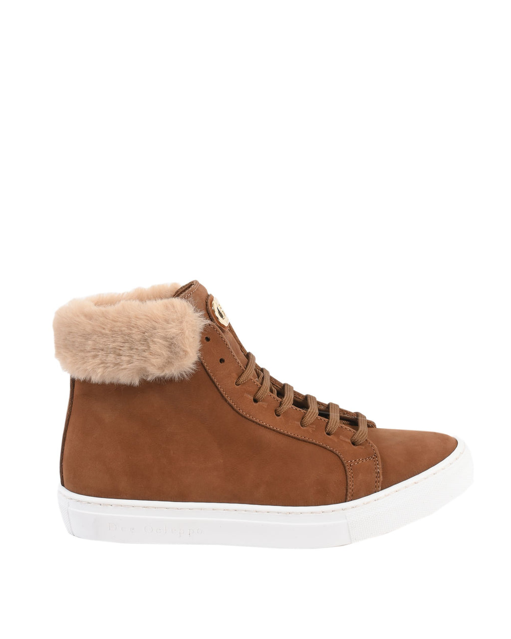 Sneaker alta con titolo - Marrone chiaro