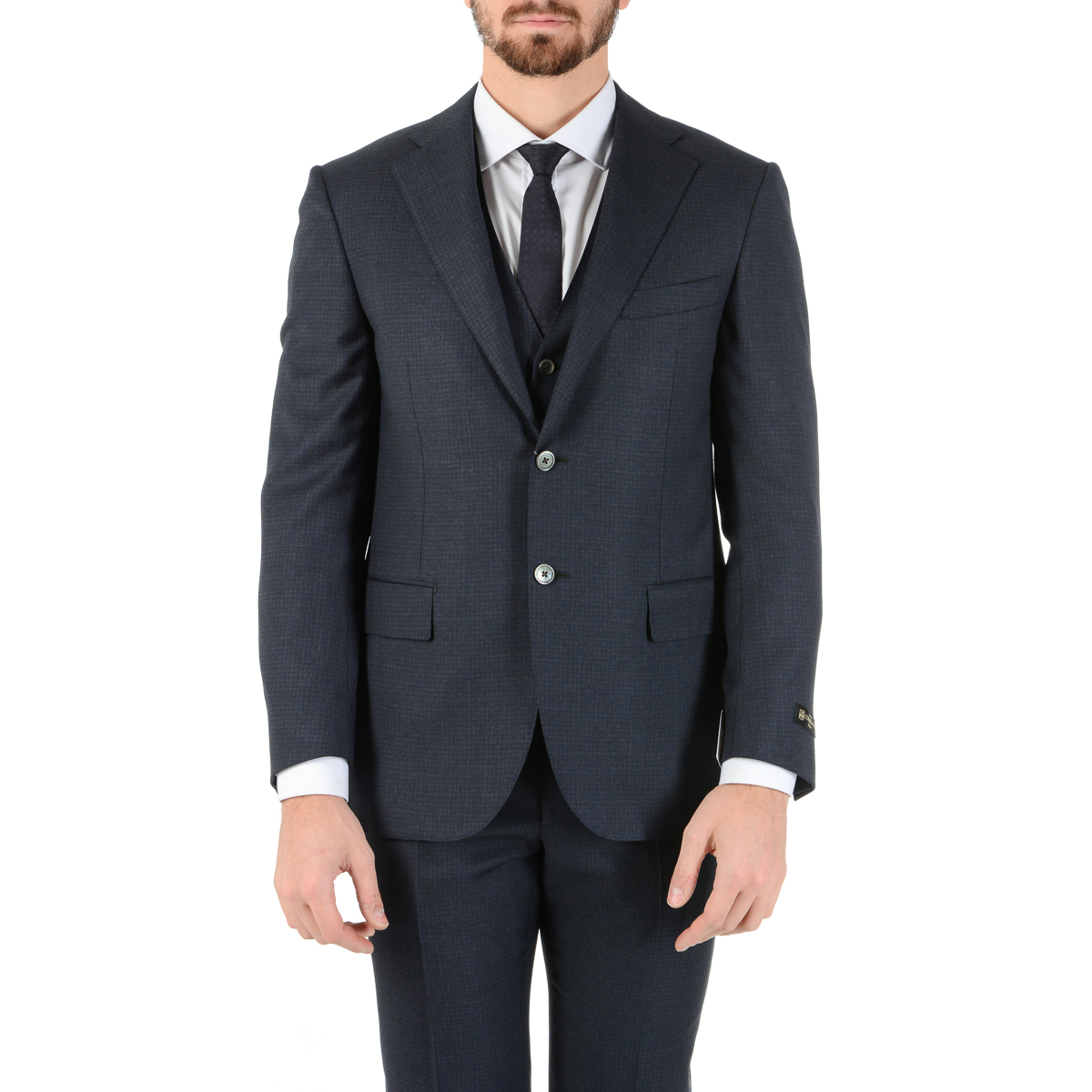 Abito da uomo Corneliani a maniche lunghe grigio scuro Super 110's