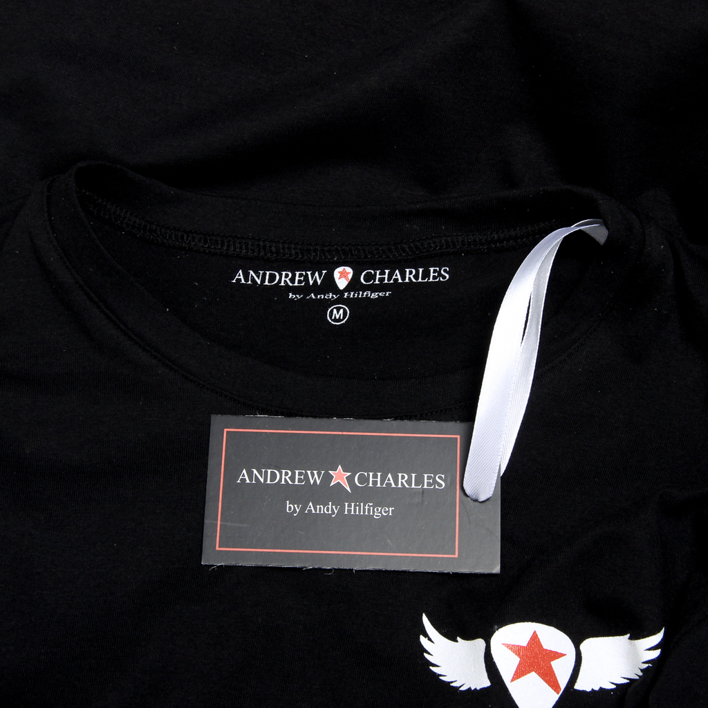 Andrew Charles T-shirt da uomo a maniche corte con scollo rotondo, nera KEITA
