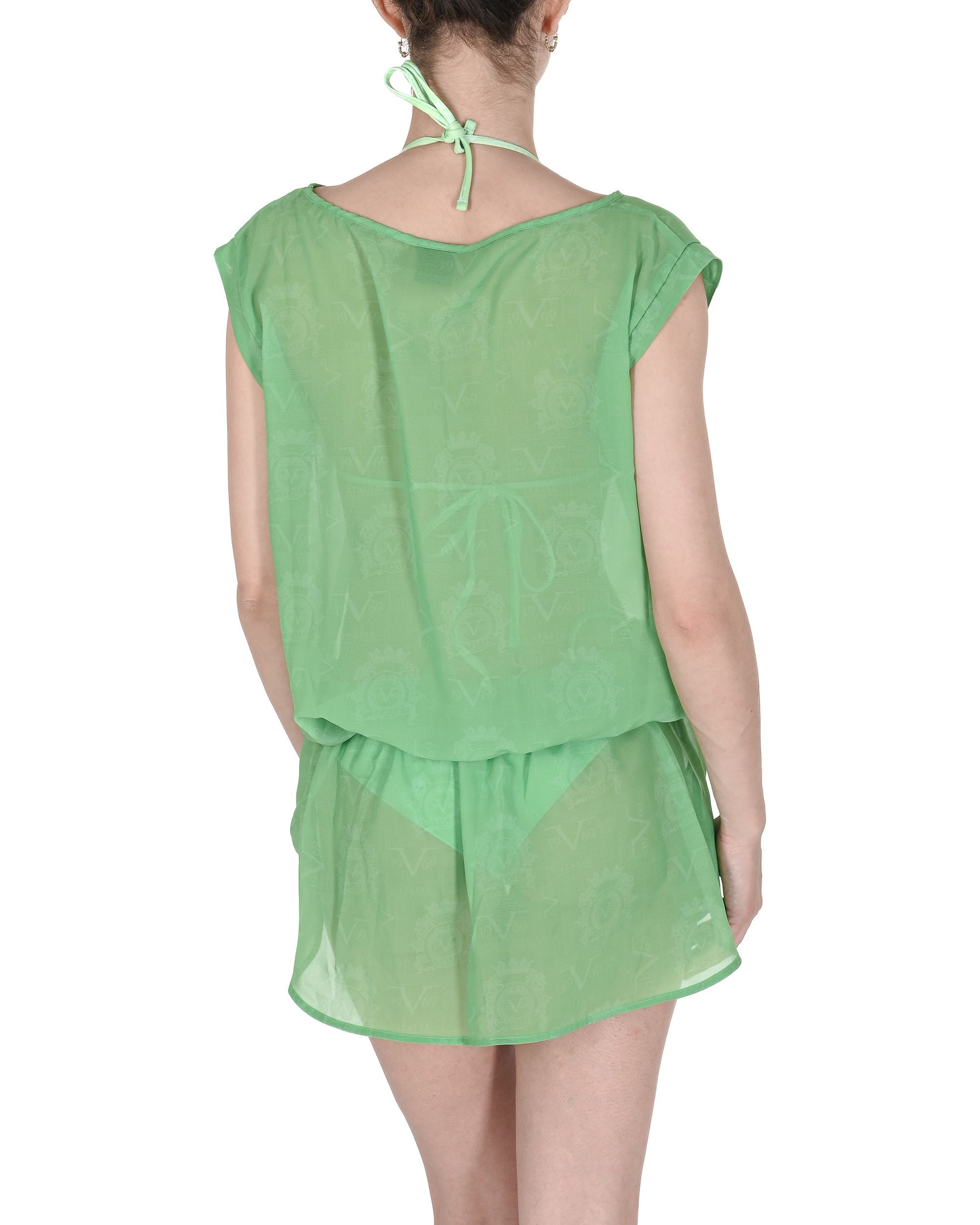 19V69 Italia Costume da bagno da donna in chiffon Cover VSC1WCU04 VERDE